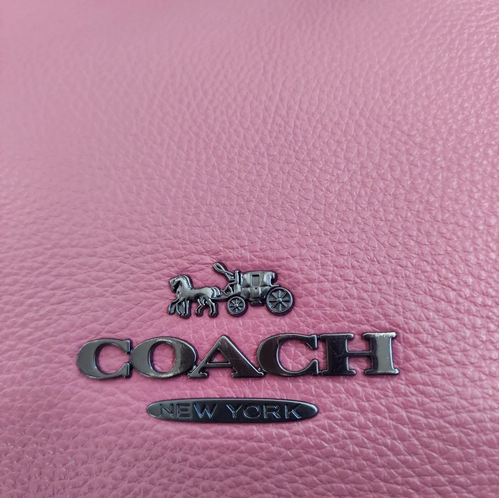 Coach Jess Hobo Rose Pink Pebbled Leather Shoulder Bag W/Gun Metal Hardware - Picture 12 of 16